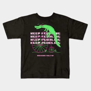 Keep Pedaling Alligator 3 Kids T-Shirt